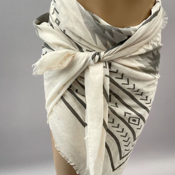 Wrap Skirt Sarong One Size Natural Beige Mini Swim Cover Up Tie Waist Boho - Picture 5 of 9